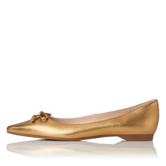 L.K. Bennett Clarisse Ballet Pumps in Bronze Leather - Picture 2 of 6